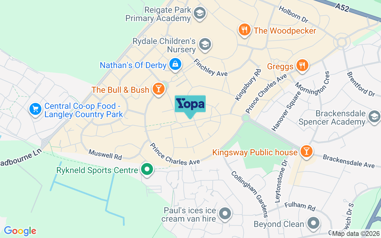 Map showing the location of DE22 4LA