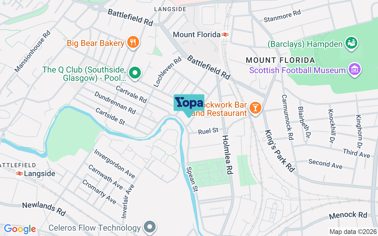 Map showing the location of G42 9HZ