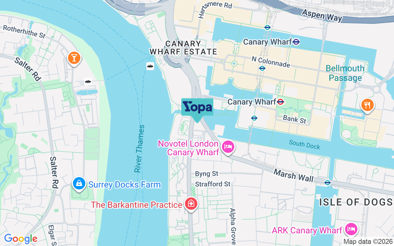 Map showing the location of E14 9PR