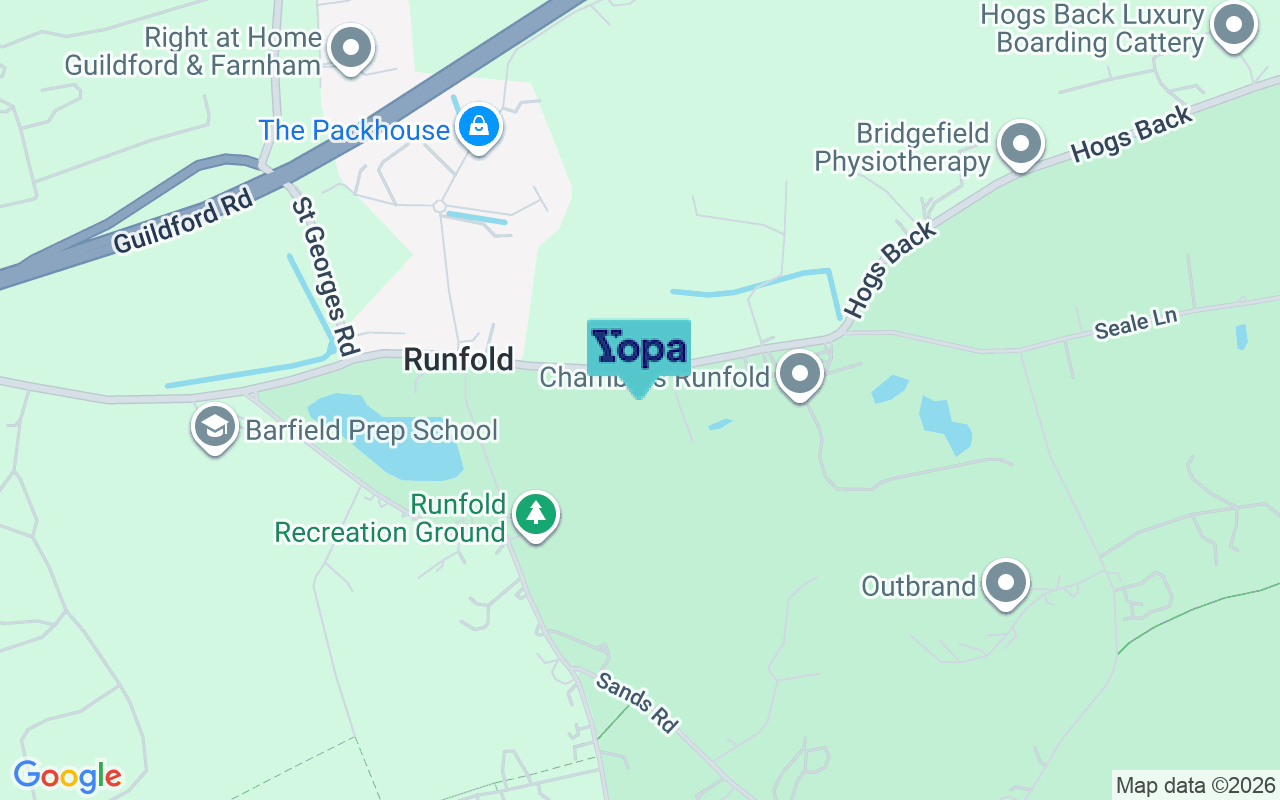 Map showing the location of GU10 1PG