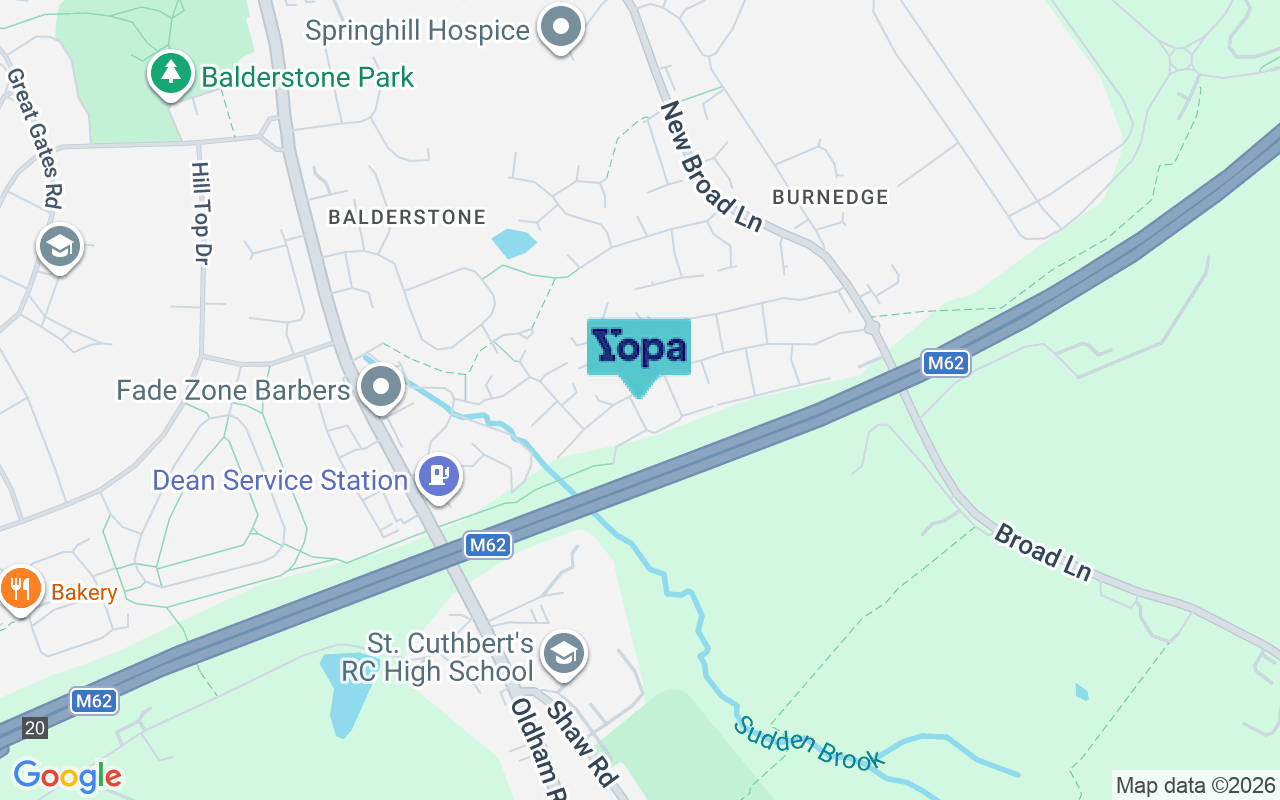 Map showing the location of OL16 4GF
