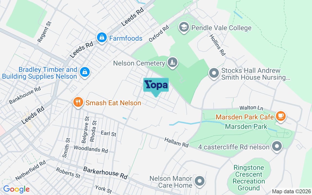 Map showing the location of BB9 8AZ