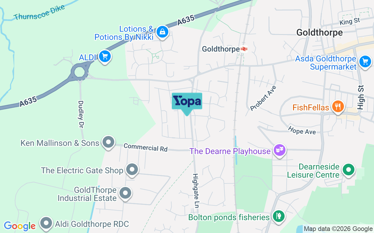 Map showing the location of S63 9BH