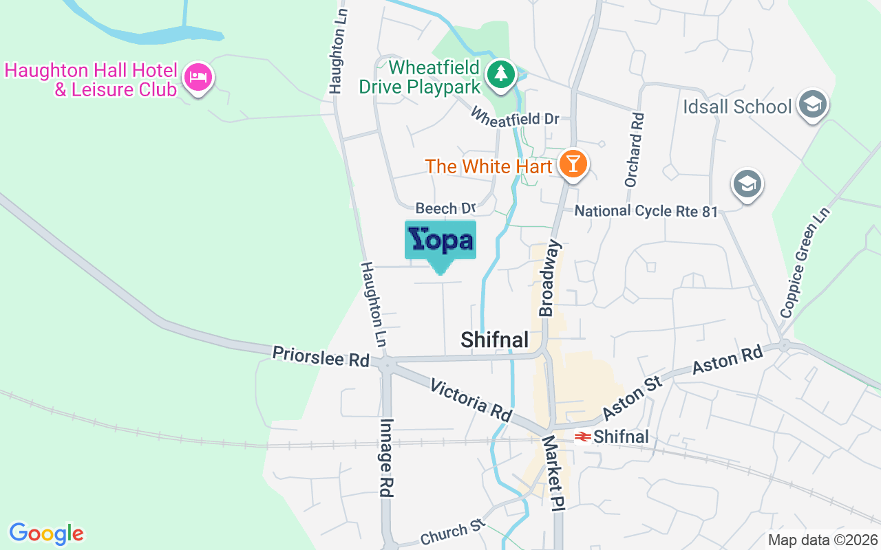 Map showing the location of TF11 8AN