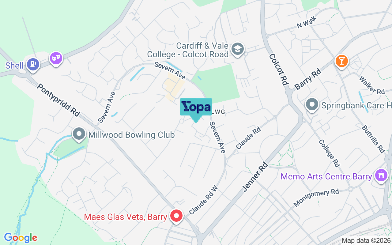 Map showing the location of CF62 7PY