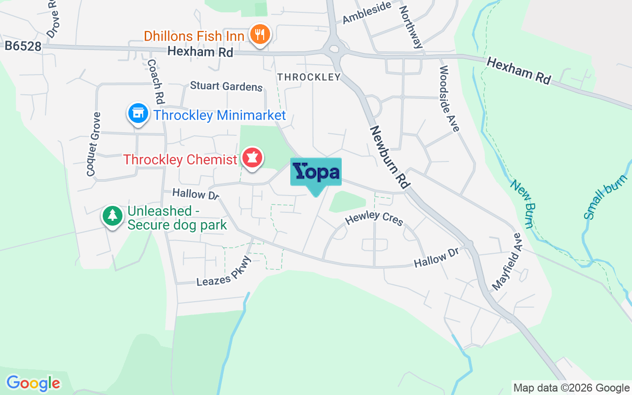 Map showing the location of NE15 9PP
