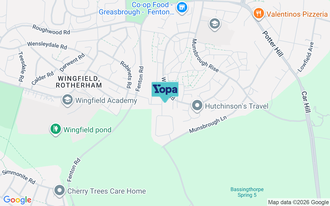 Map showing the location of S61 4QG