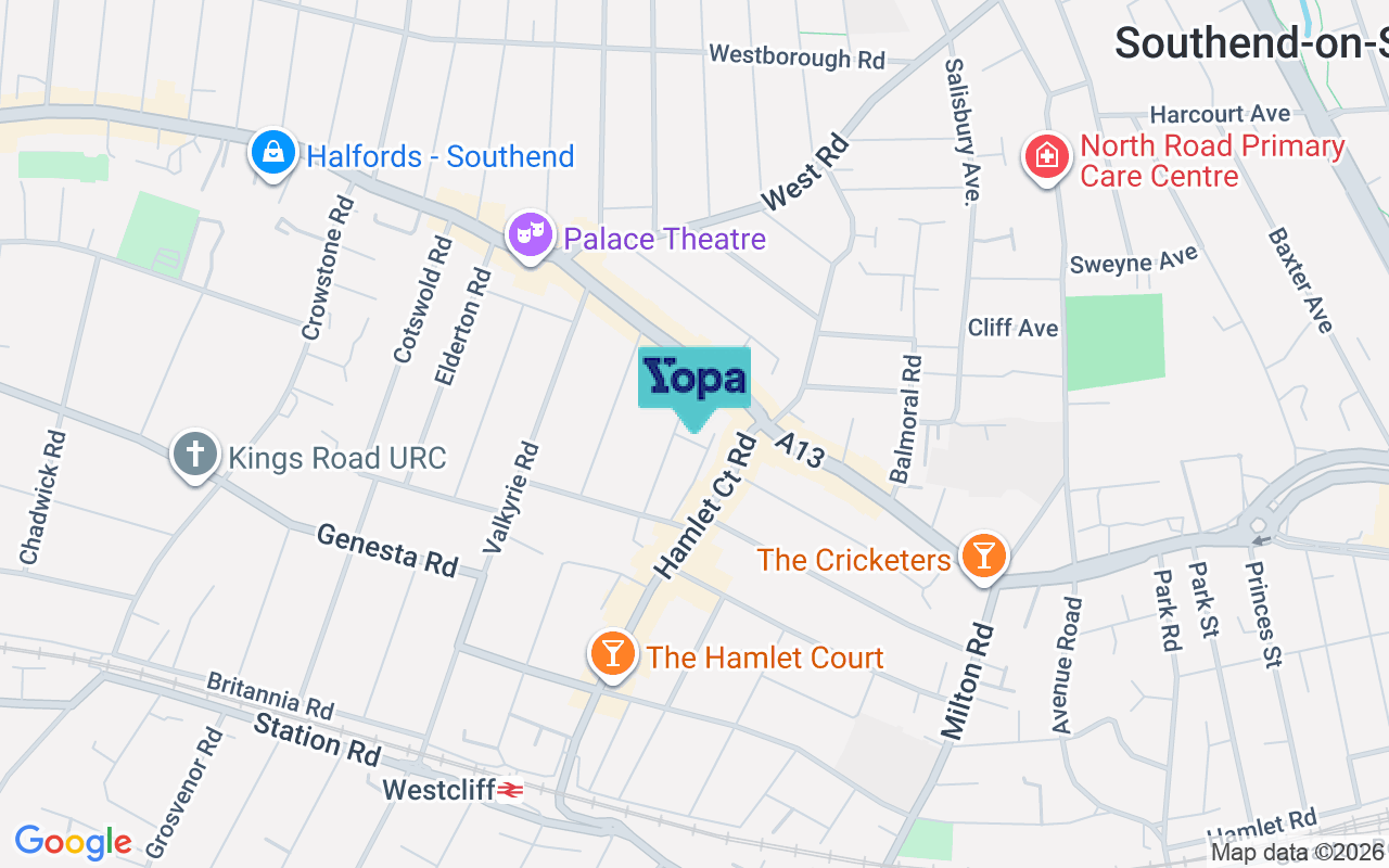Map showing the location of SS0 7HS
