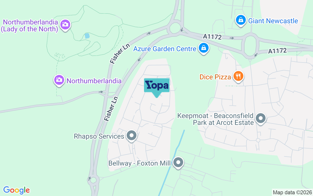 Map showing the location of NE23 8EZ