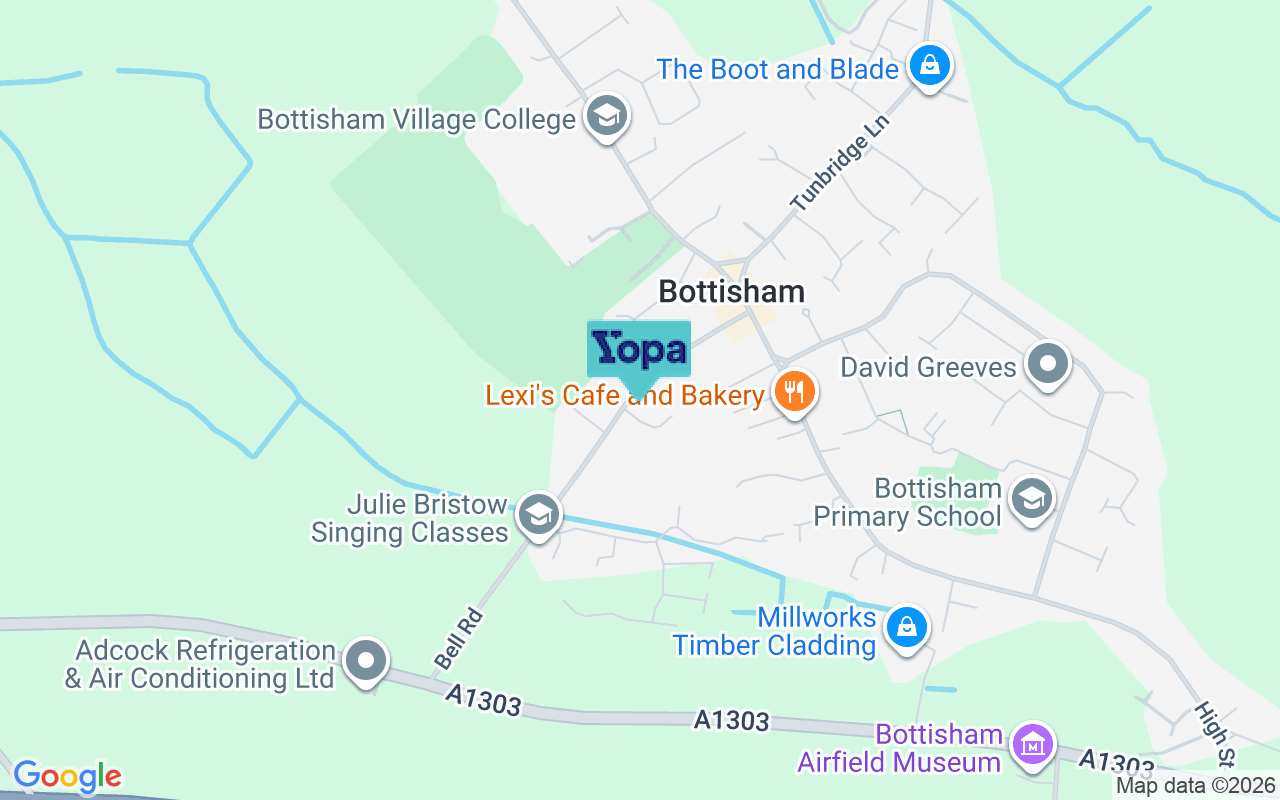 Map showing the location of CB25 9DF