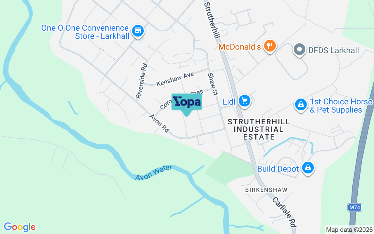 Map showing the location of ML9 1PY
