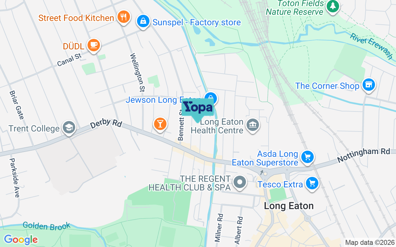 Map showing the location of NG10 4QS