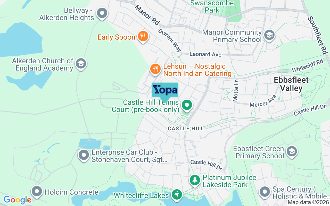 Map showing the location of DA10 1BY