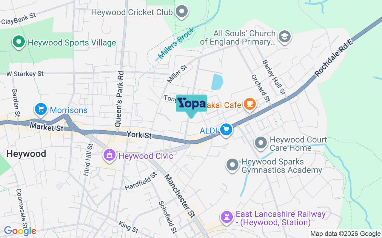 Map showing the location of OL10 4HL