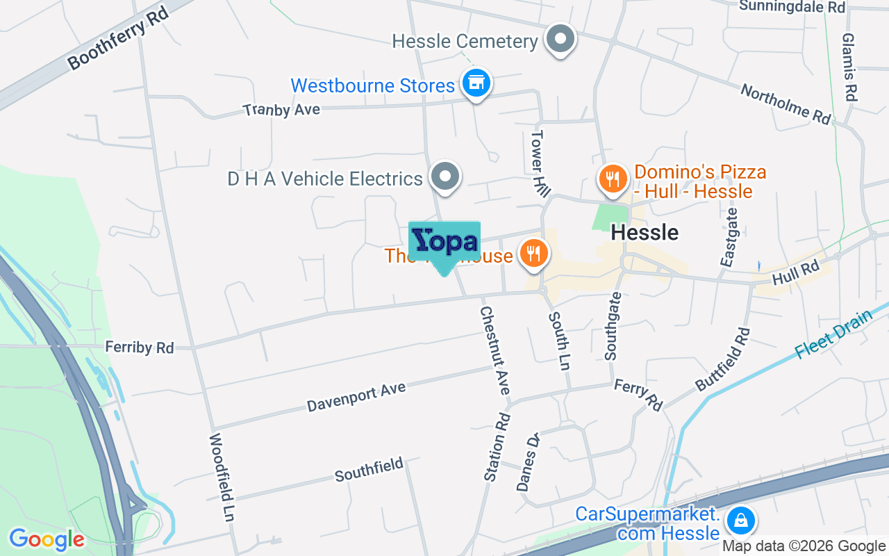 Map showing the location of HU13 0PE