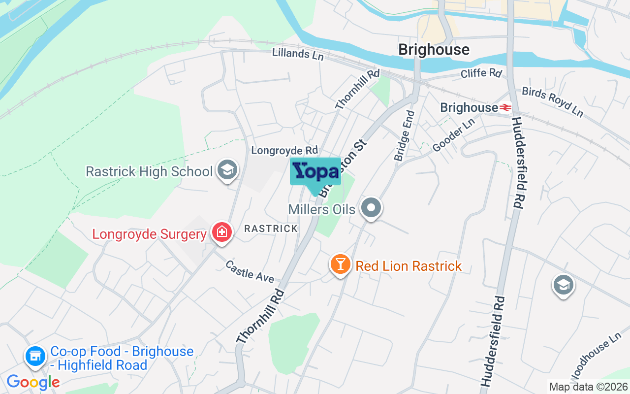 Map showing the location of HD6 3AQ