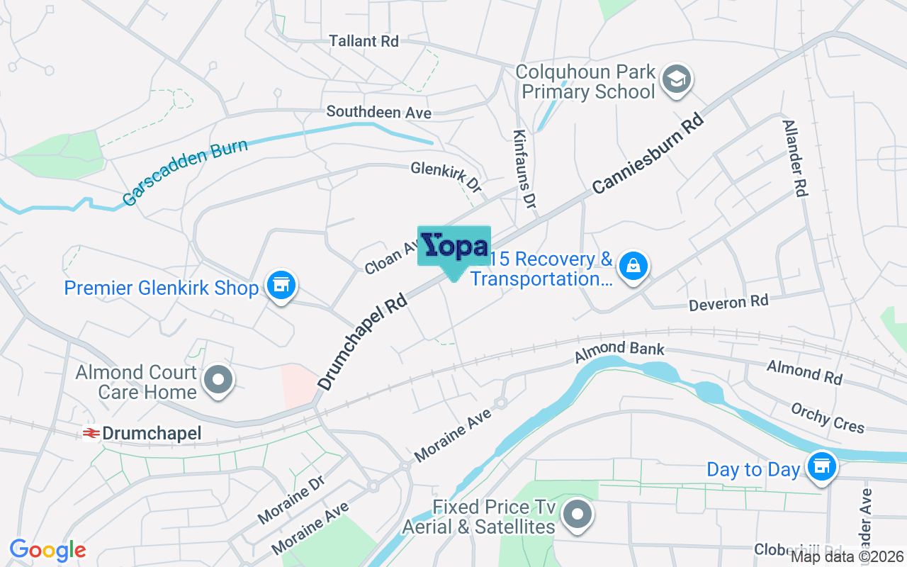 Map showing the location of G15 6DS