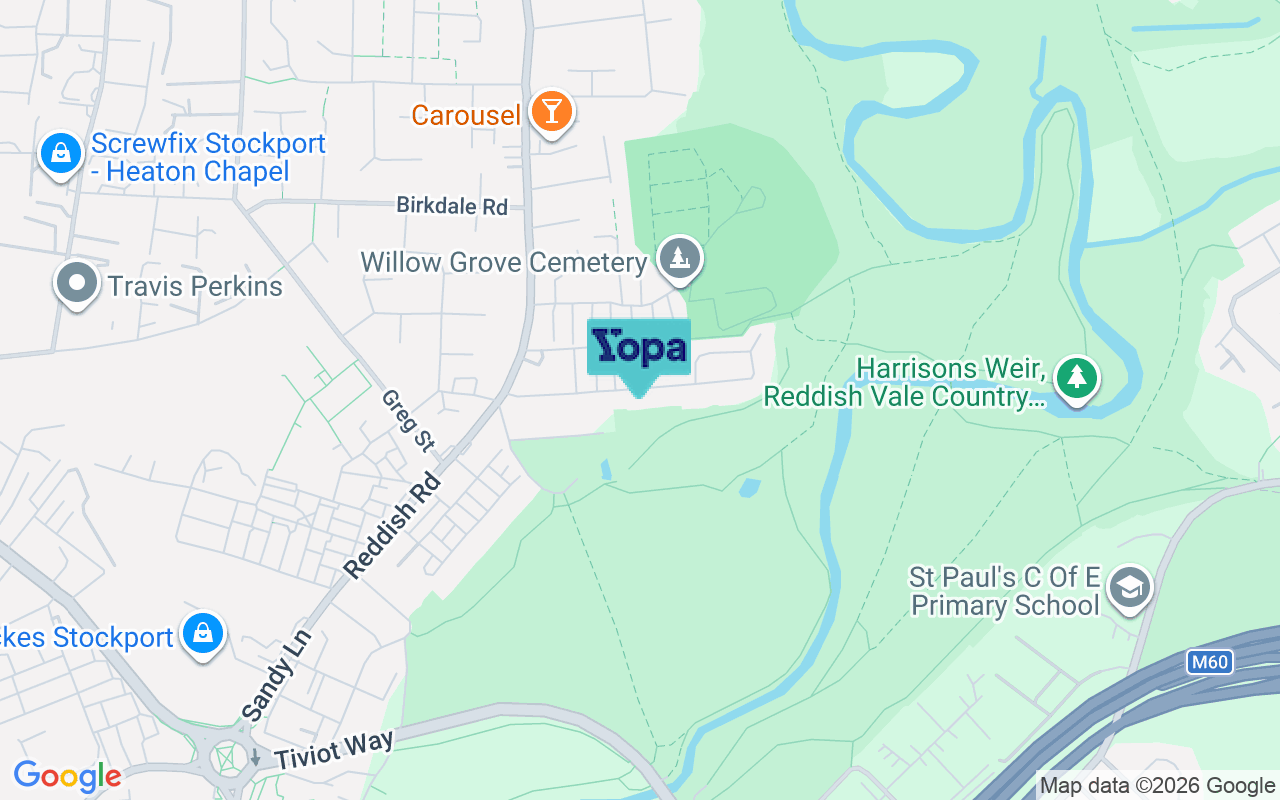 Map showing the location of SK5 7QH