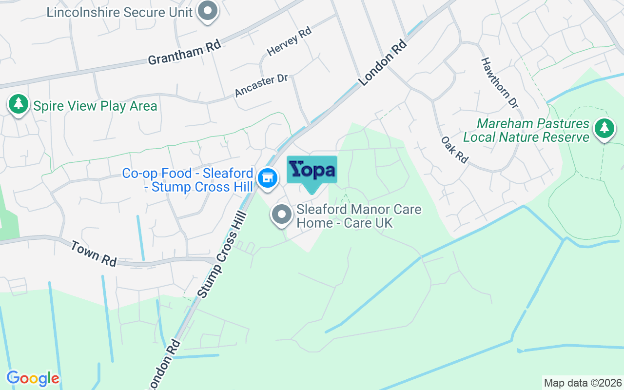 Map showing the location of NG34 6AQ