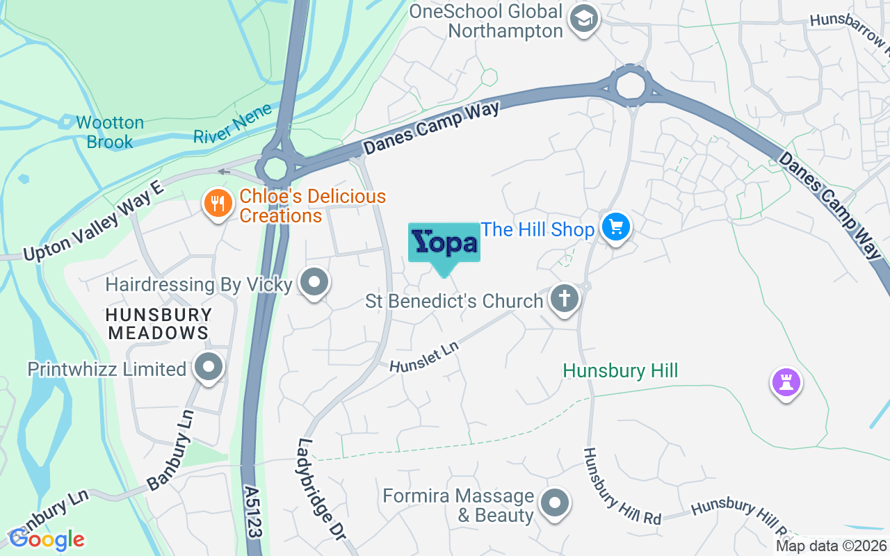 Map showing the location of NN4 9SZ