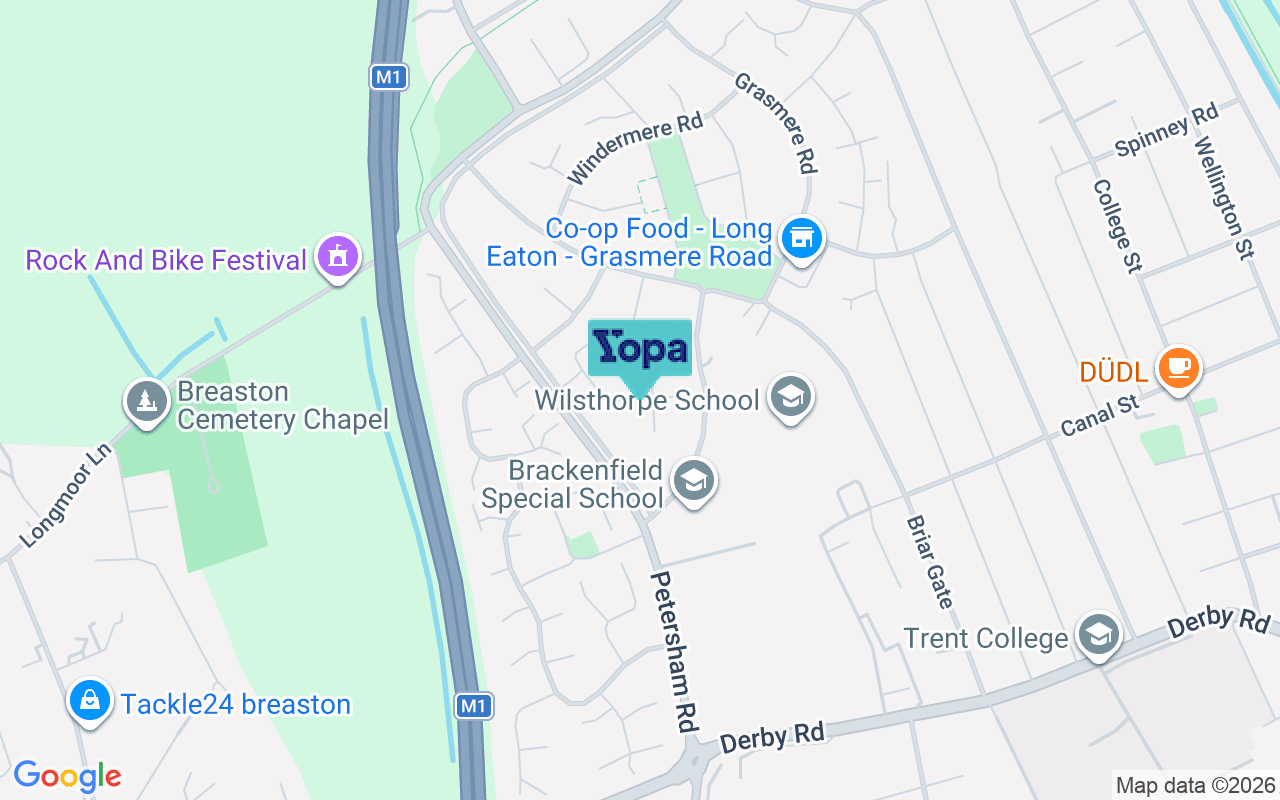 Map showing the location of NG10 4DB