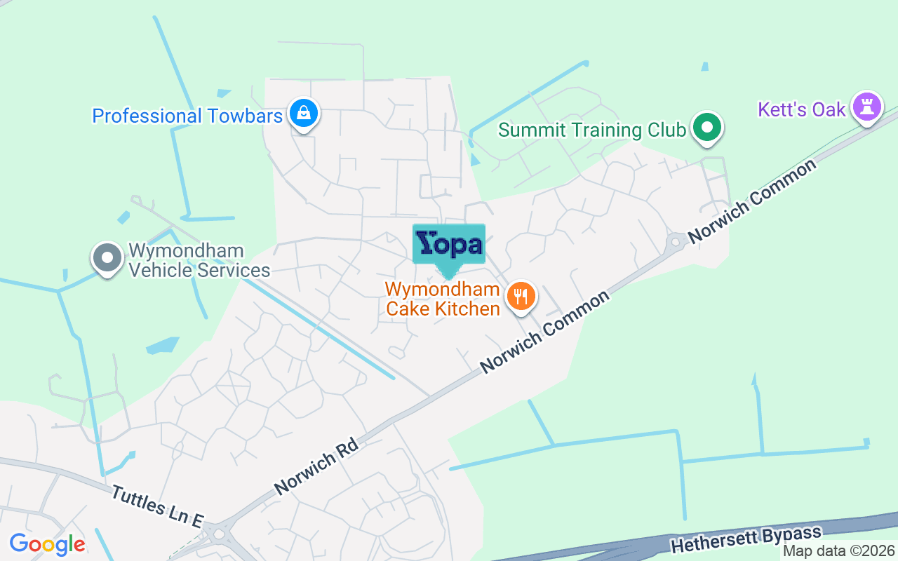 Map showing the location of NR18 0UE