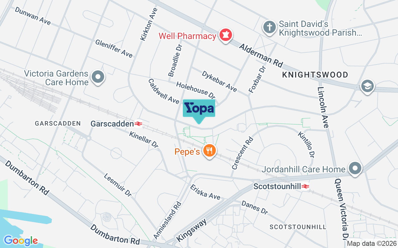 Map showing the location of G13 3AD