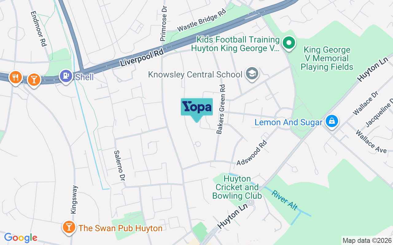 Map showing the location of L36 7SW