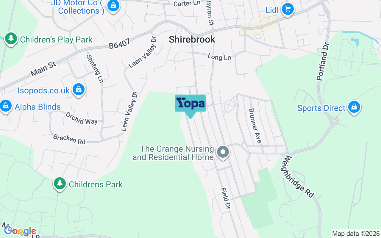 Map showing the location of NG20 8BH