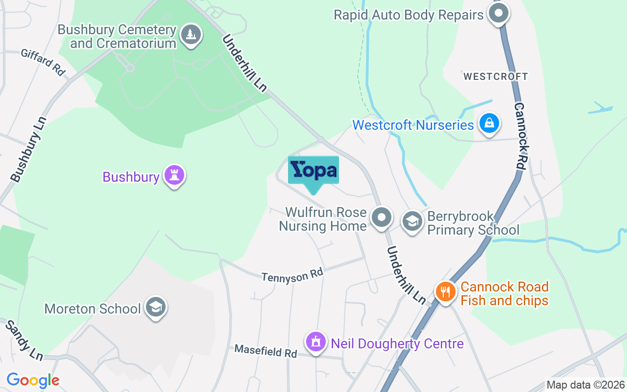 Map showing the location of WV10 8NW