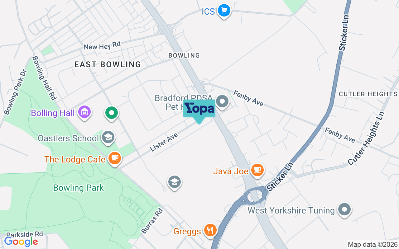 Map showing the location of BD4 7QP