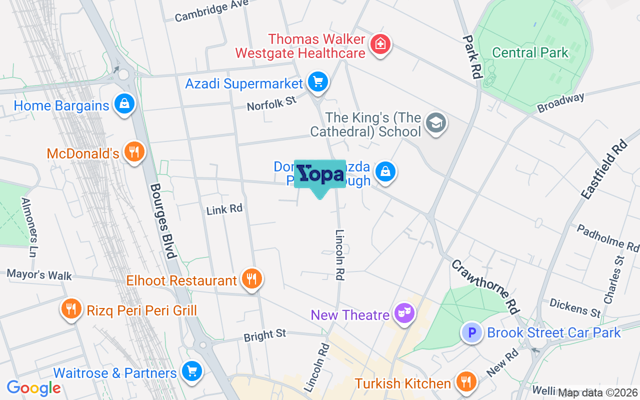 Map showing the location of PE1 2RD