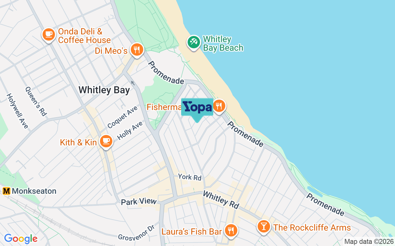 Map showing the location of NE26 1AQ