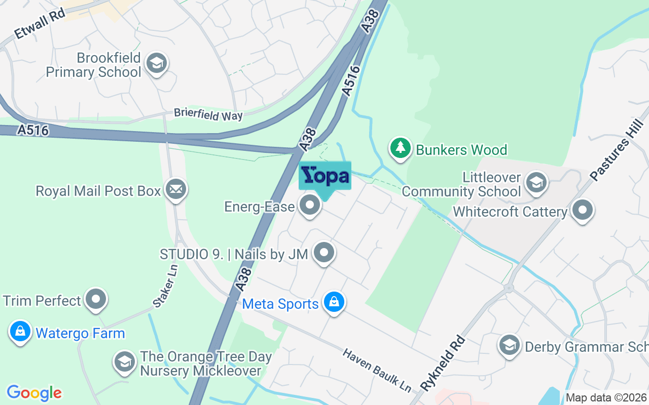 Map showing the location of DE23 4RS