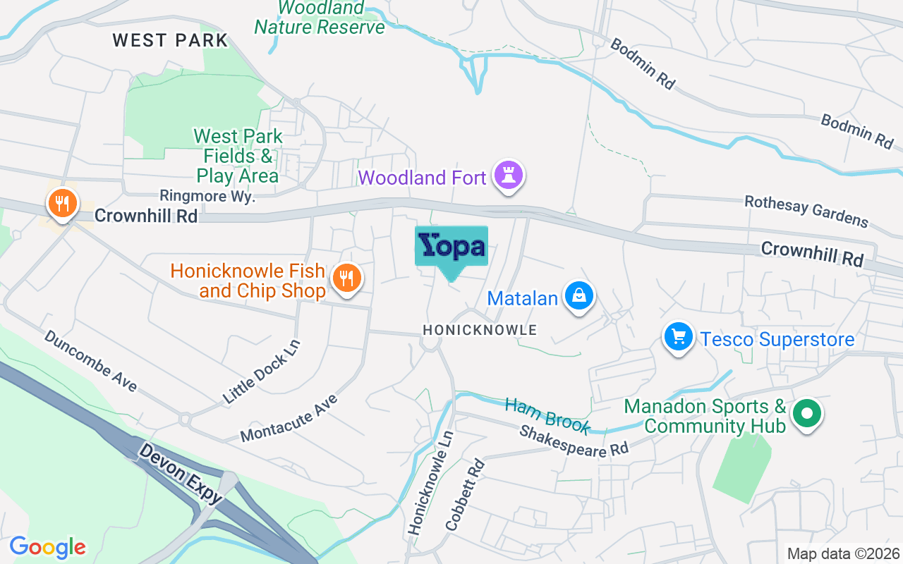 Map showing the location of PL5 3PD