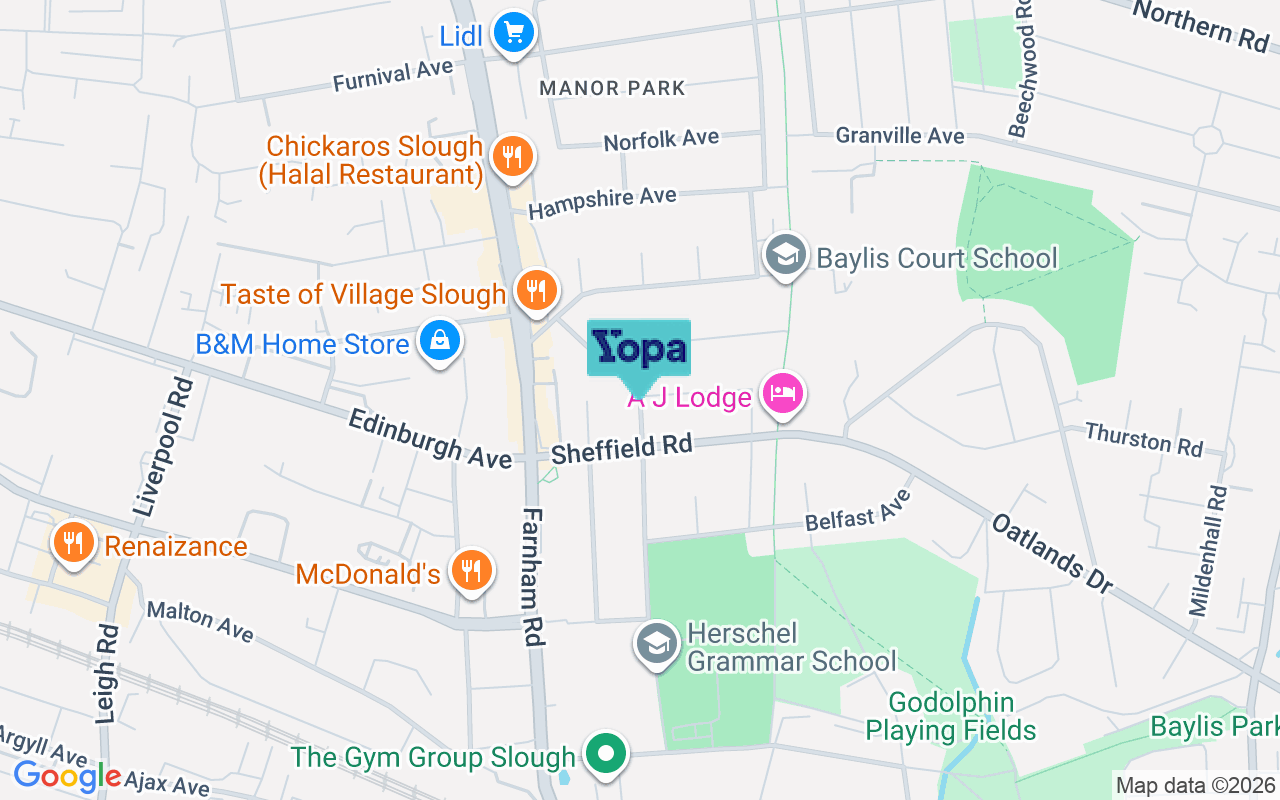 Map showing the location of SL1 3BH