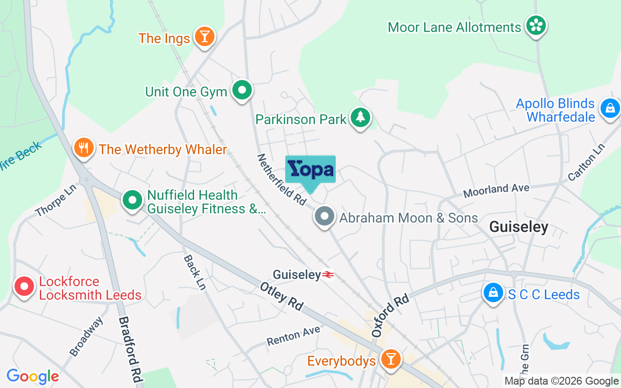 Map showing the location of LS20 9FH