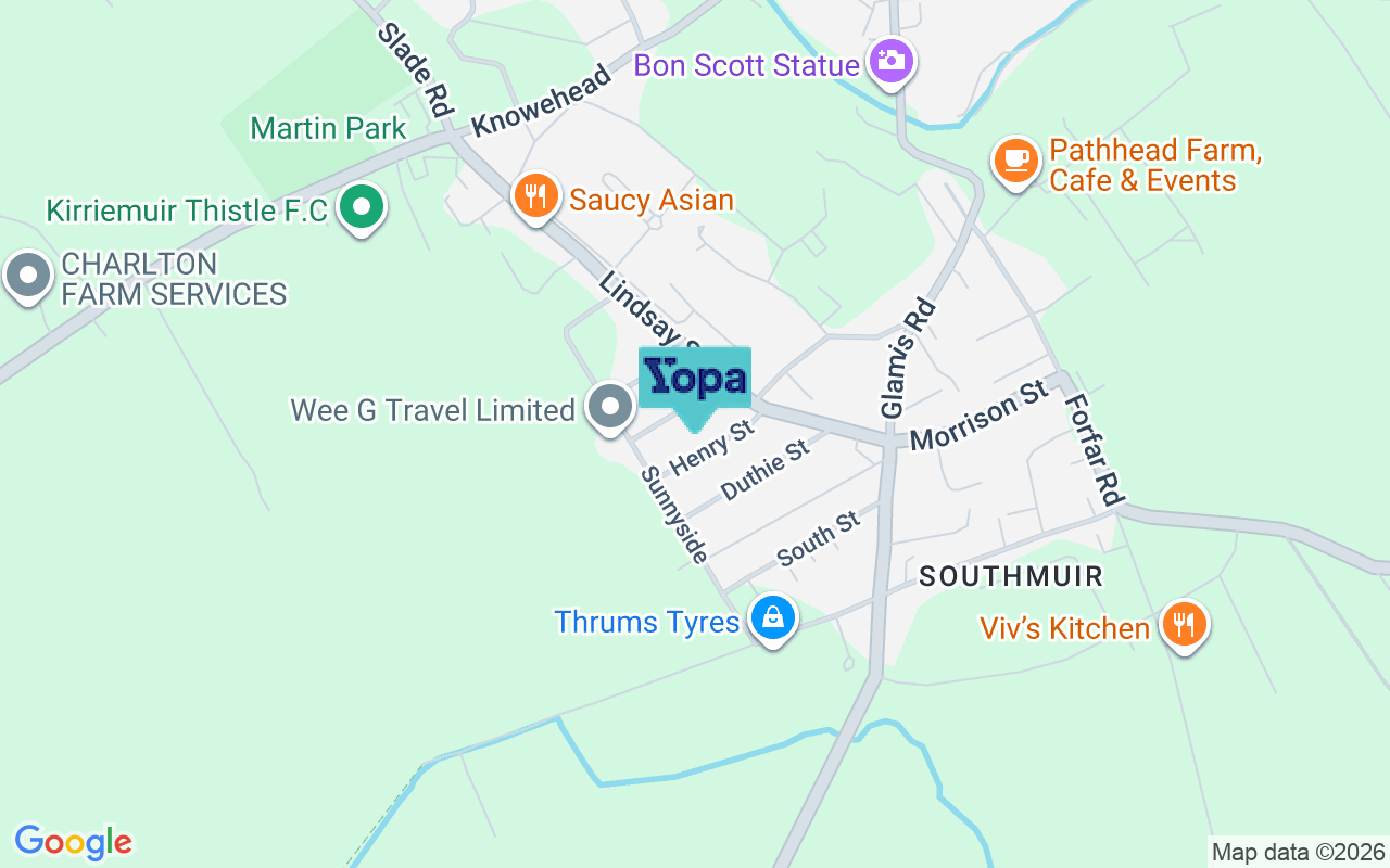 Map showing the location of DD8 5DL