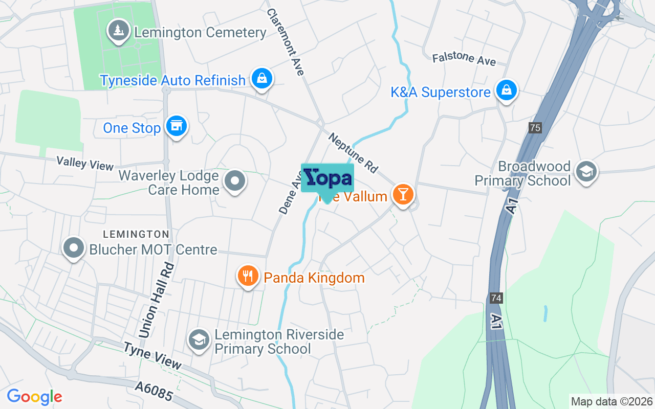 Map showing the location of NE15 7QS