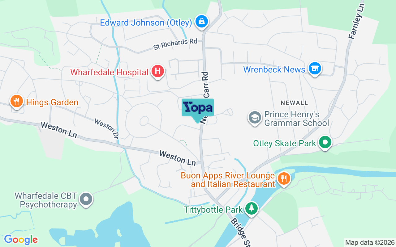 Map showing the location of LS21 2AU