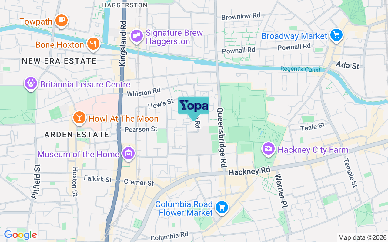 Map showing the location of E2 8LT