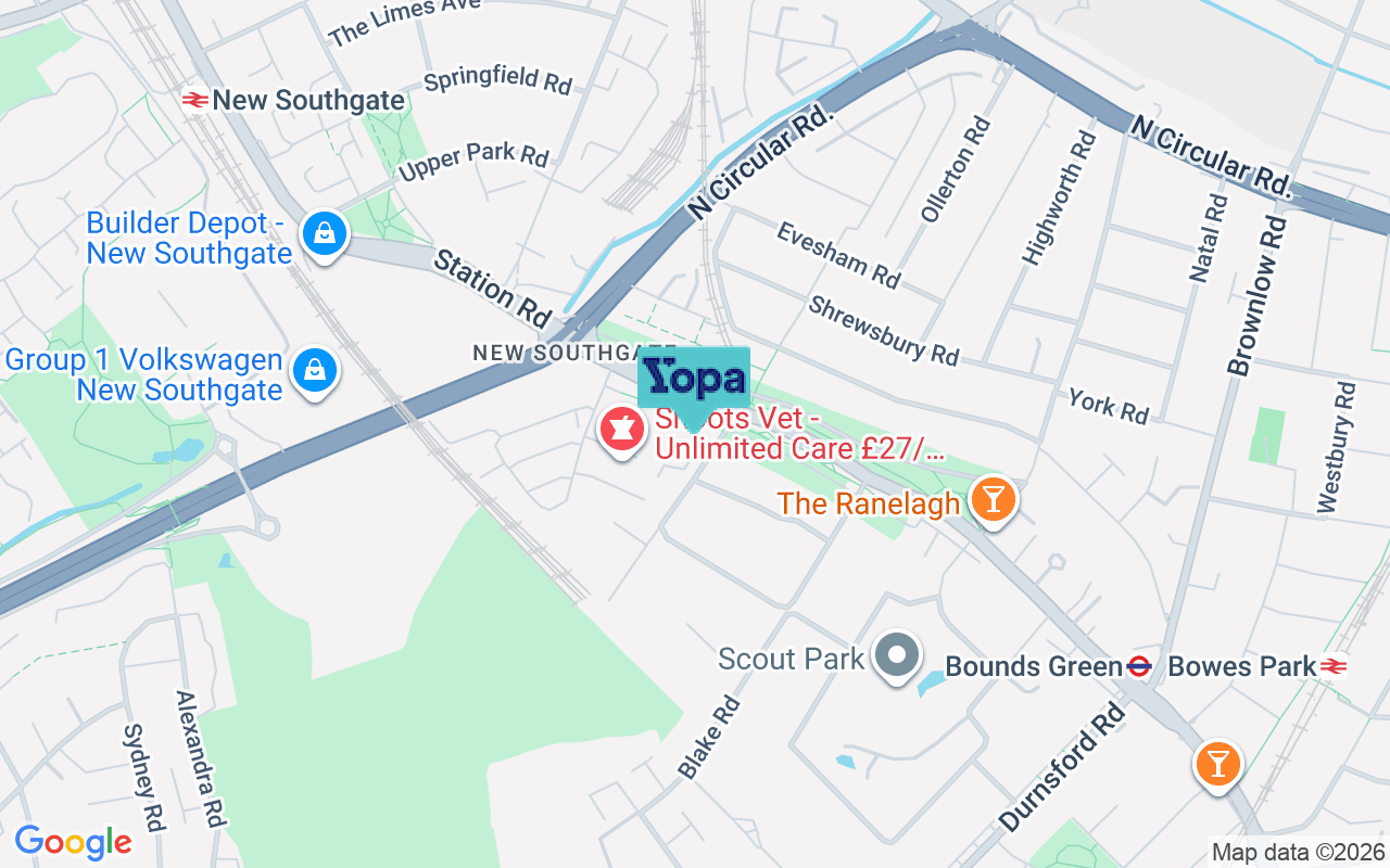 Map showing the location of N11 2NF