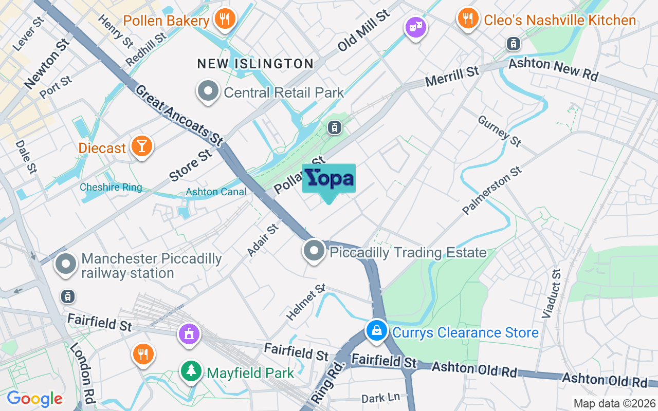 Map showing the location of M4 7AQ