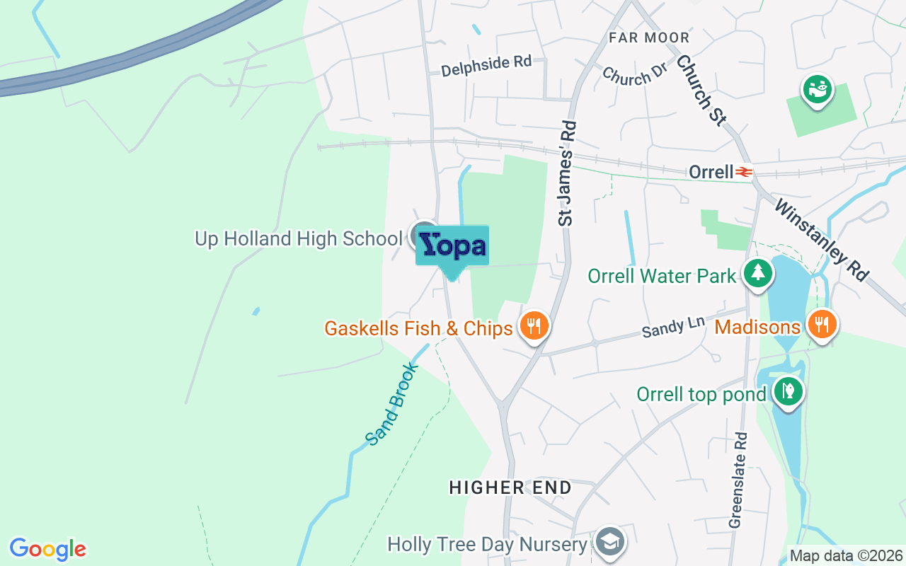 Map showing the location of WN5 7AN