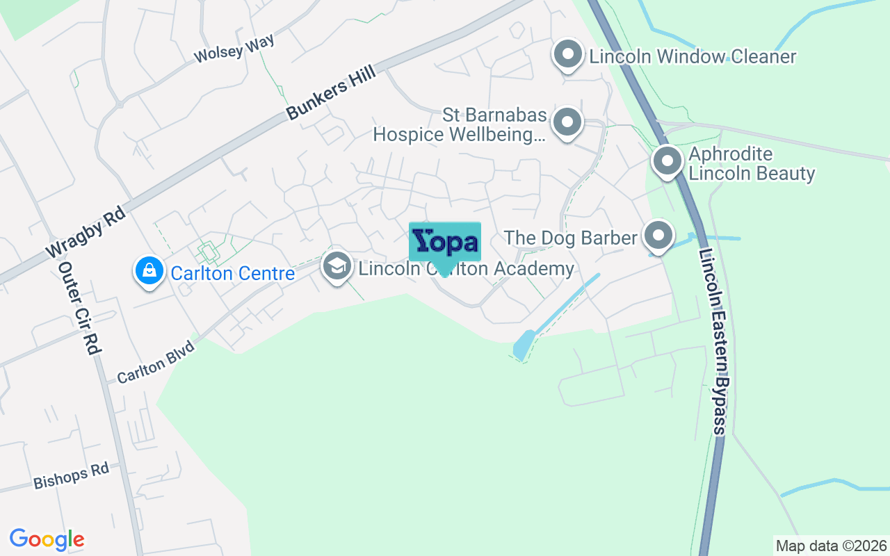Map showing the location of LN2 4WS