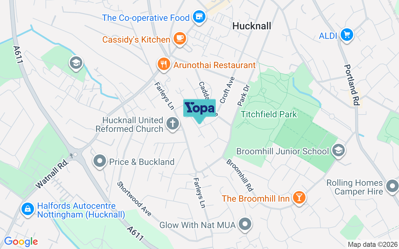 Map showing the location of NG15 7NY