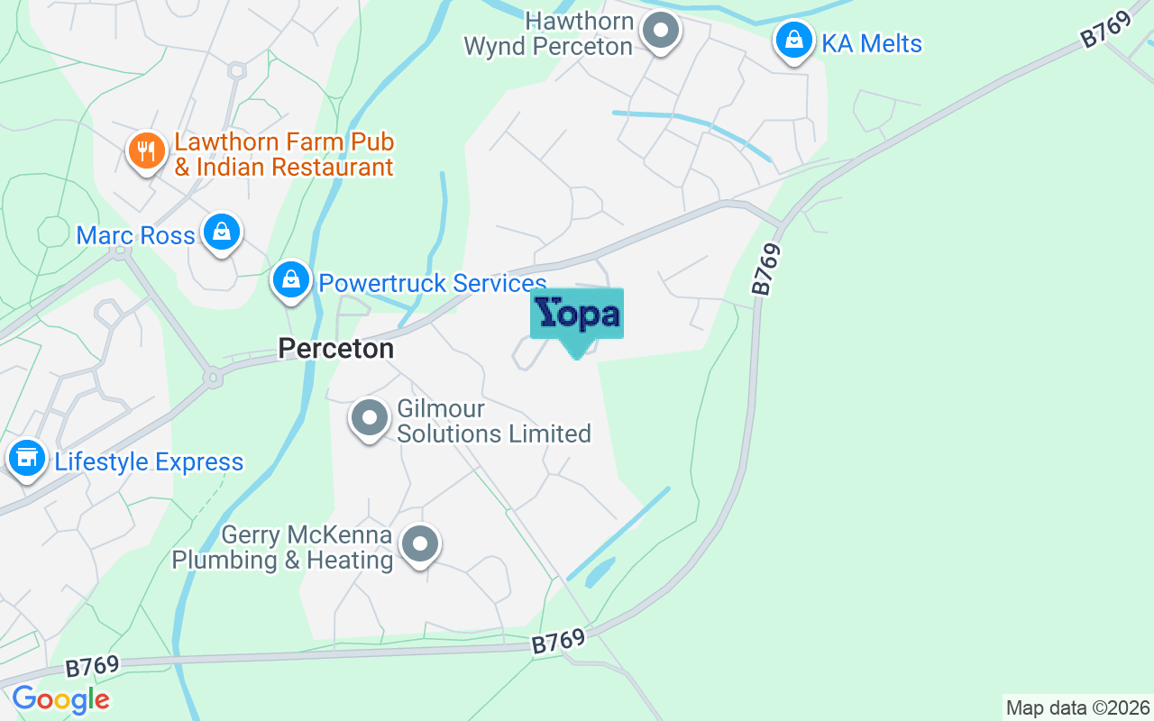 Map showing the location of KA11 2GY