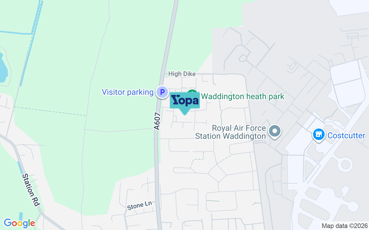 Map showing the location of LN5 9ZF