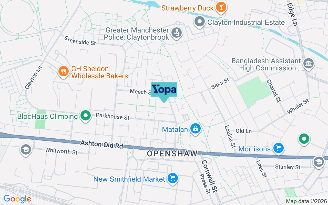 Map showing the location of M11 2JF