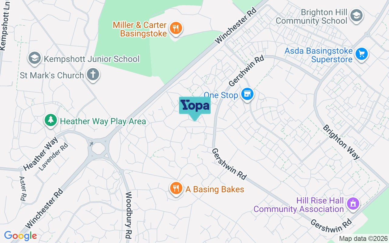 Map showing the location of RG22 4PH